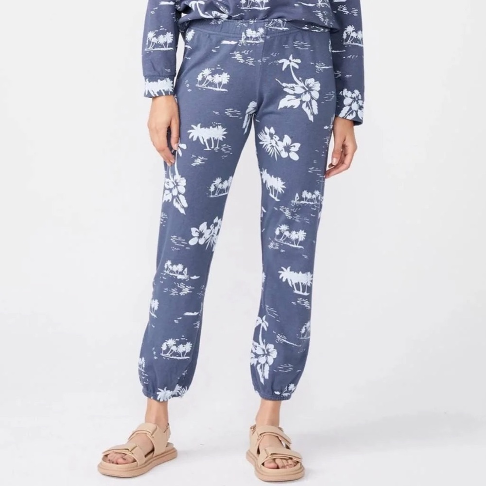 Monrow Hawaiian Elastic Waist Sweatpants small nwt